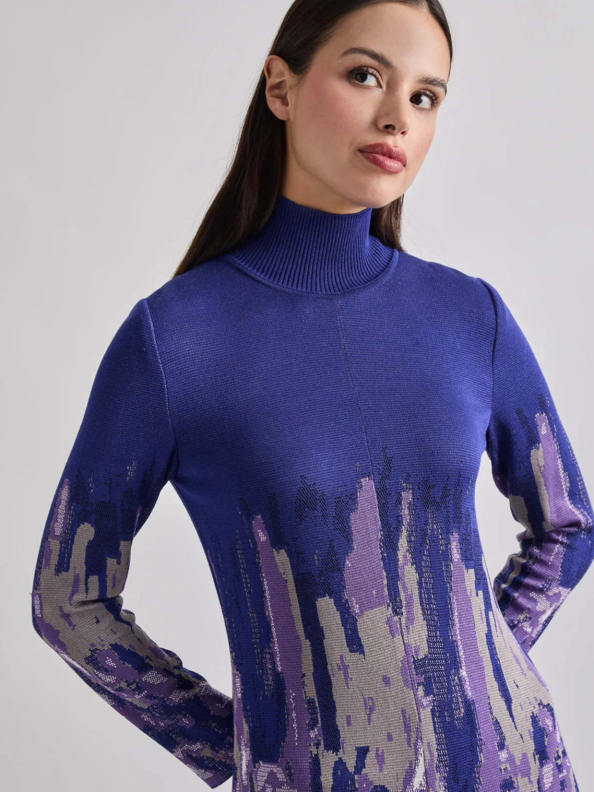 A-Line Watercolor Soft Knit Maxi Dress