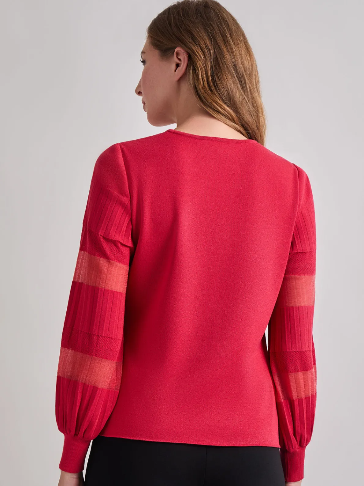 Burnout Accent Bishop Sleeve Soft Knit Tunic