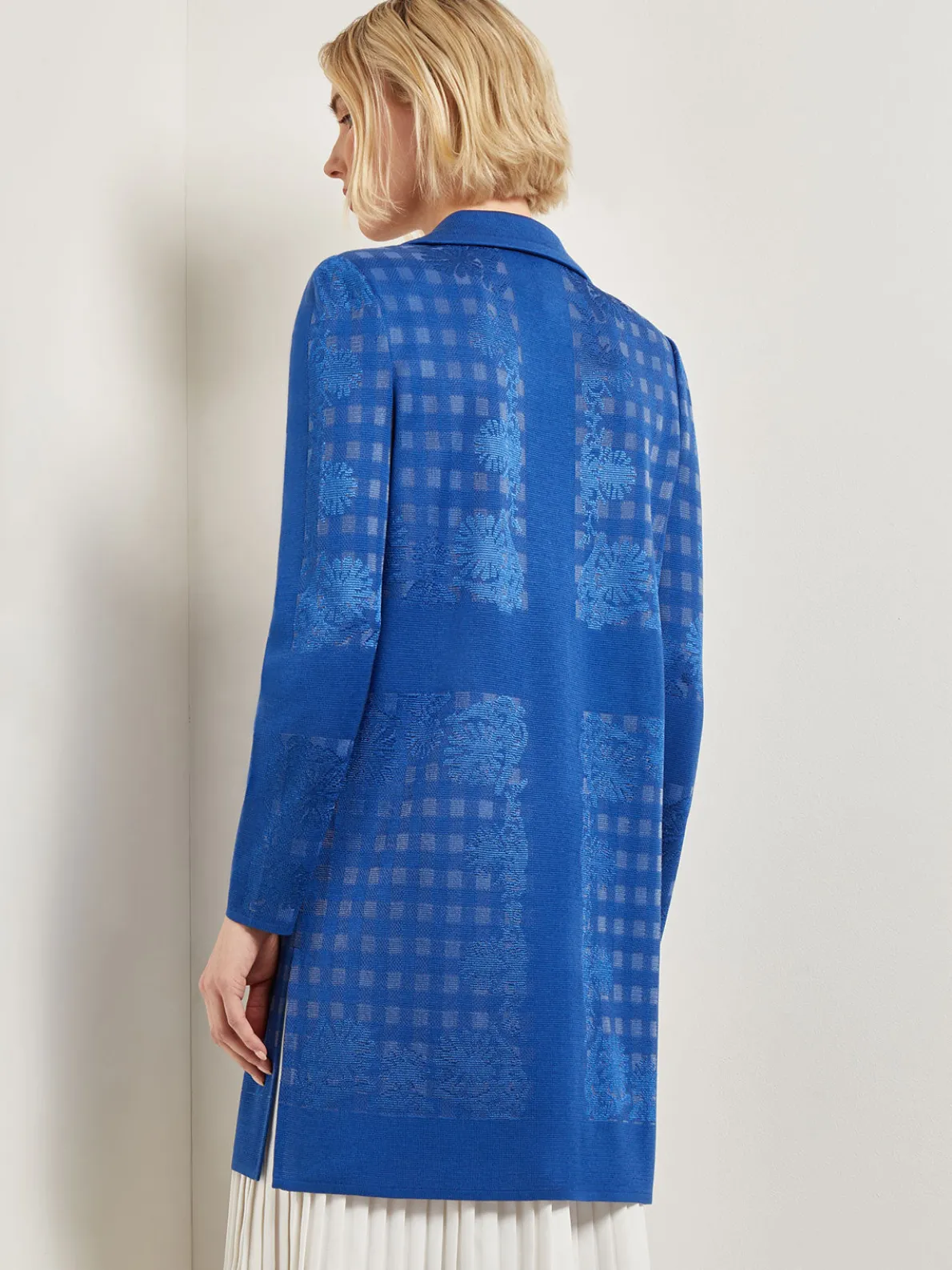 Burnout Floral Pattern Knit Jacket