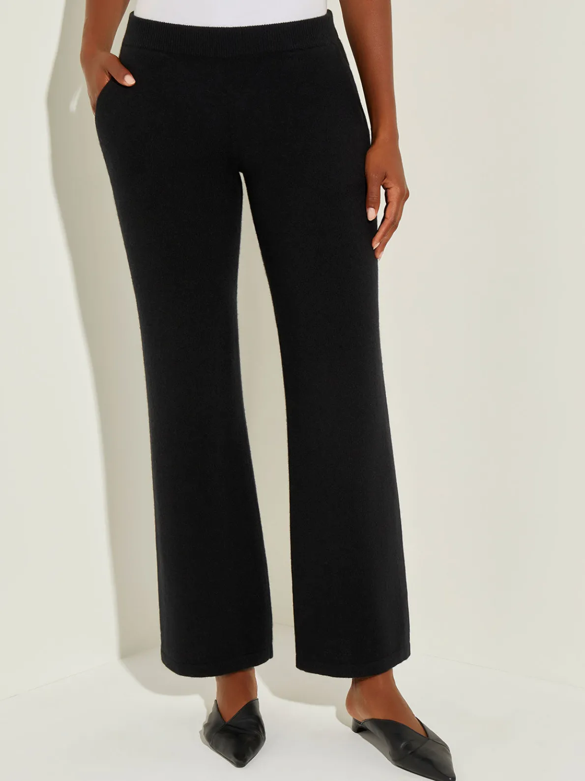 Cashmere Pants - Wide Leg Black Pants | Misook