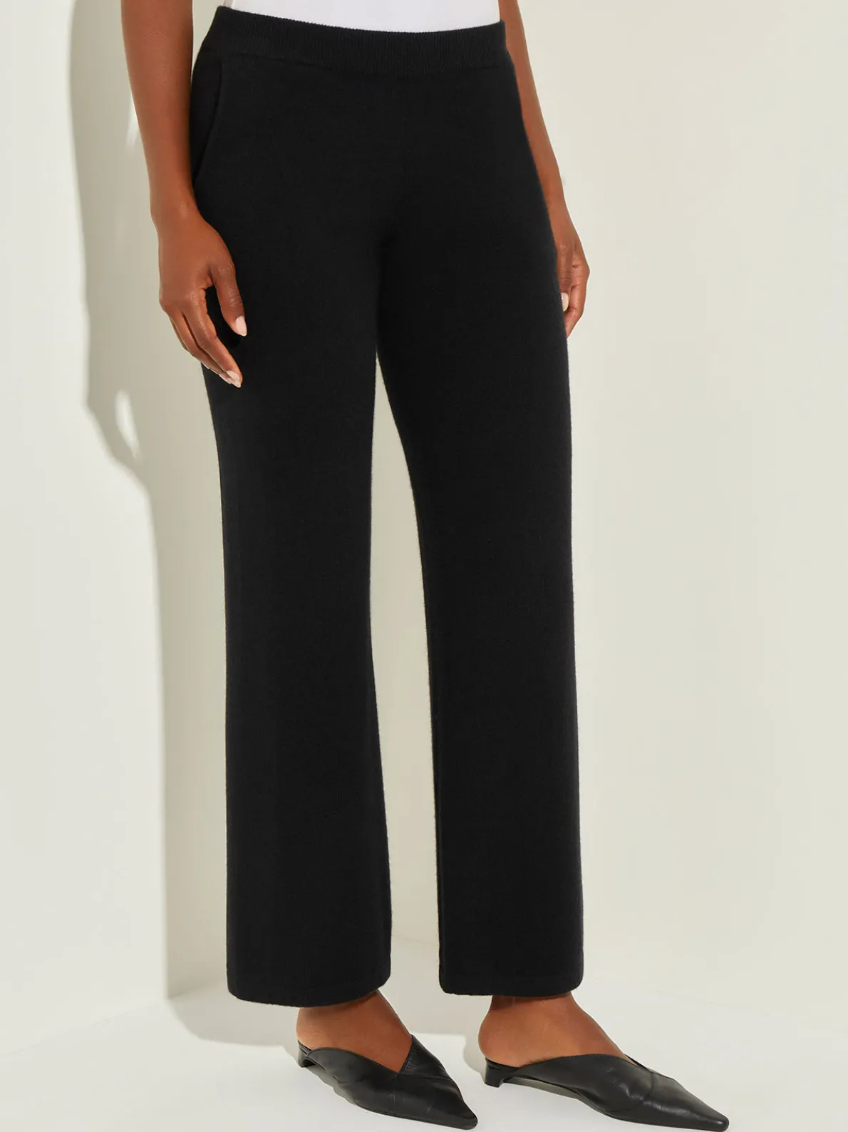 Cashmere Pants - Wide Leg Black Pants | Misook