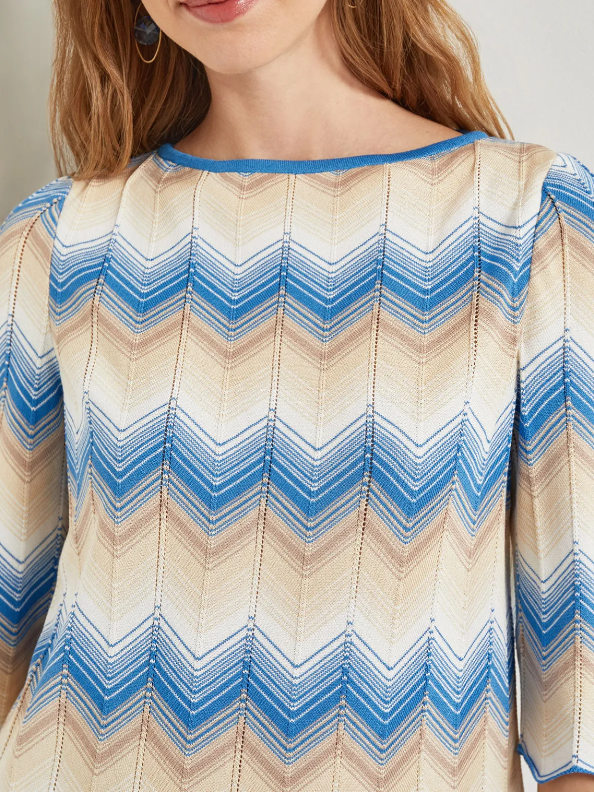 Chevron Hem Tunic - Intarsia Soft Knit