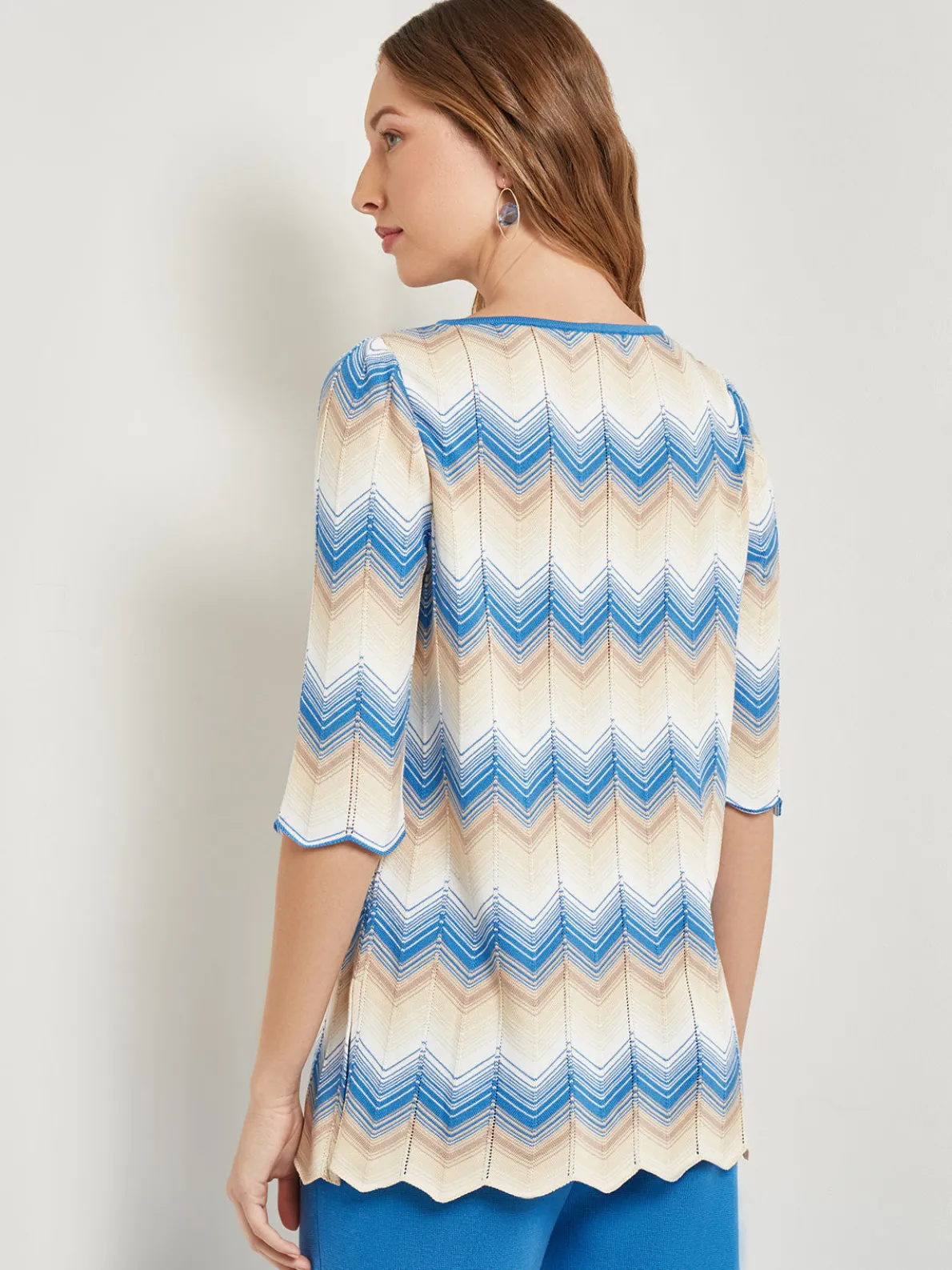 Chevron Hem Tunic - Intarsia Soft Knit