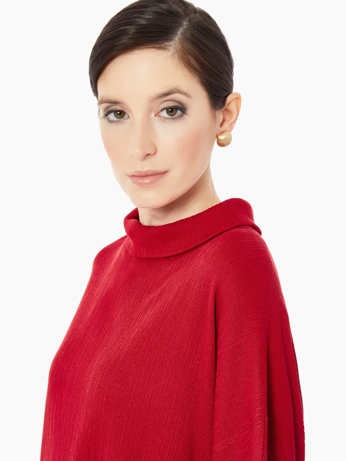 Cowl Neck Textured Knit Tunic