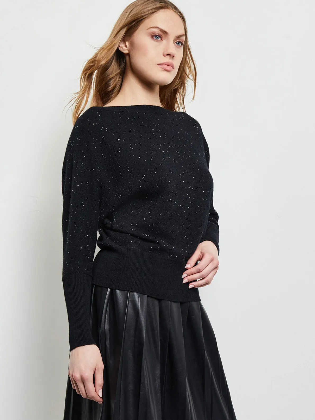 Dolman Sequin Cashmere Sweater