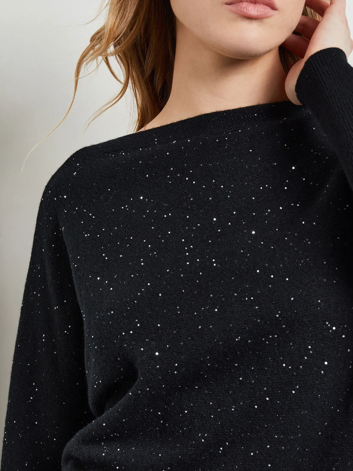 Dolman Sequin Cashmere Sweater