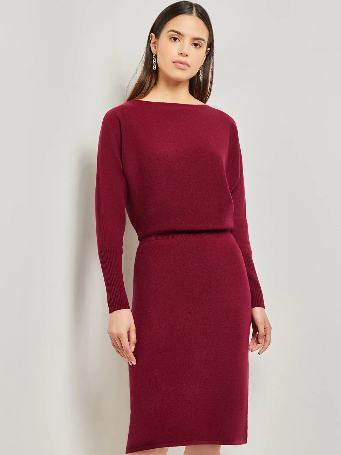 Dolman Sleeve Cashmere Dress