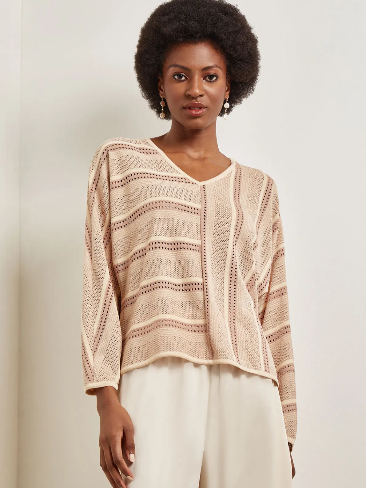 Dolman Sleeve Tunic - Multi-Stitch Soft Knit