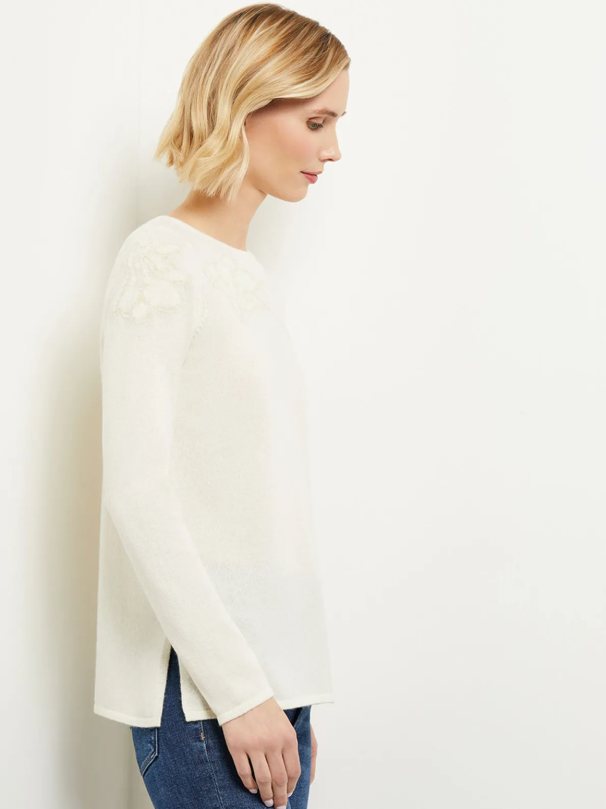 Floral Shimmer Cashmere Tunic