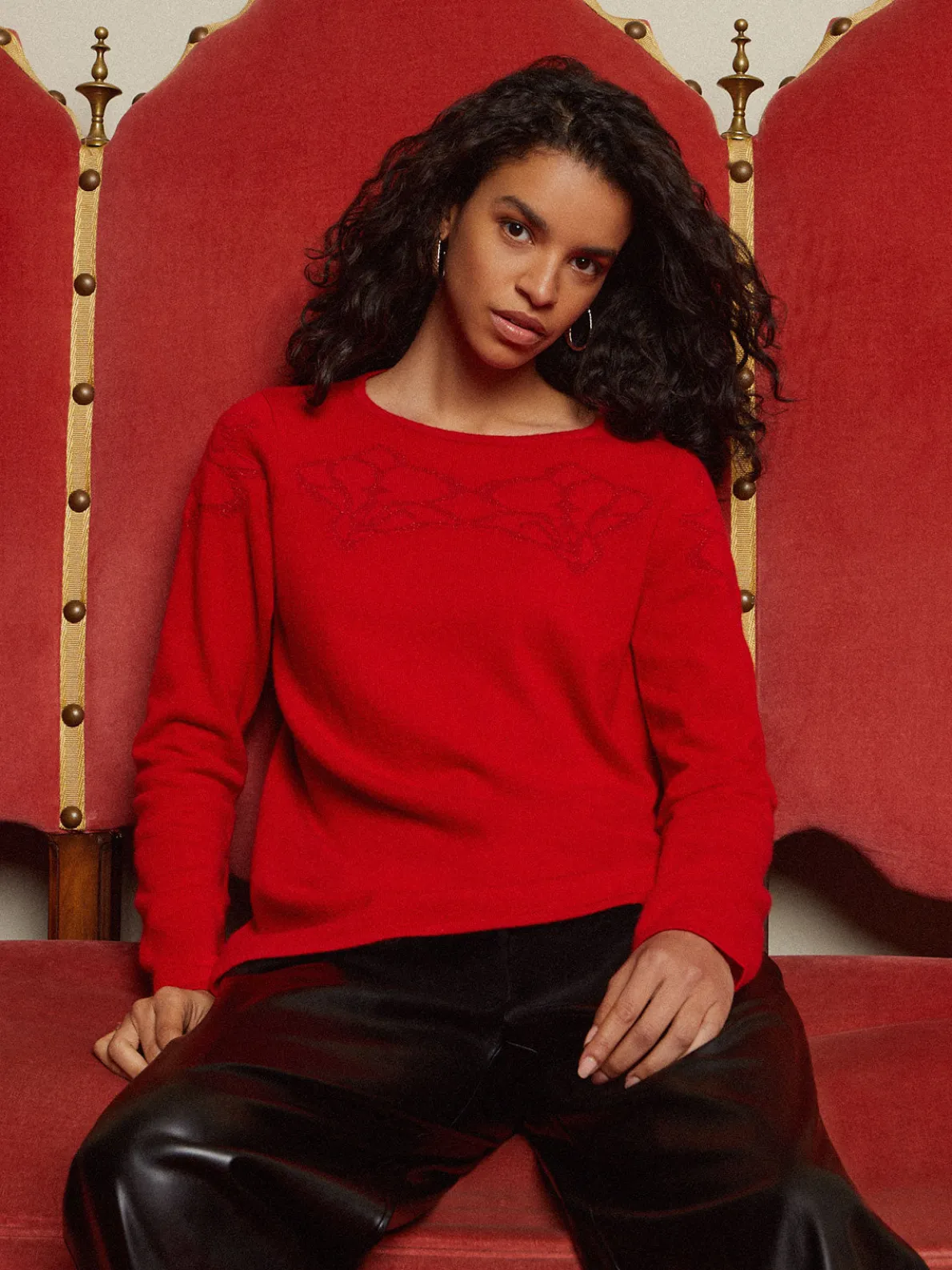 Floral Shimmer Cashmere Tunic