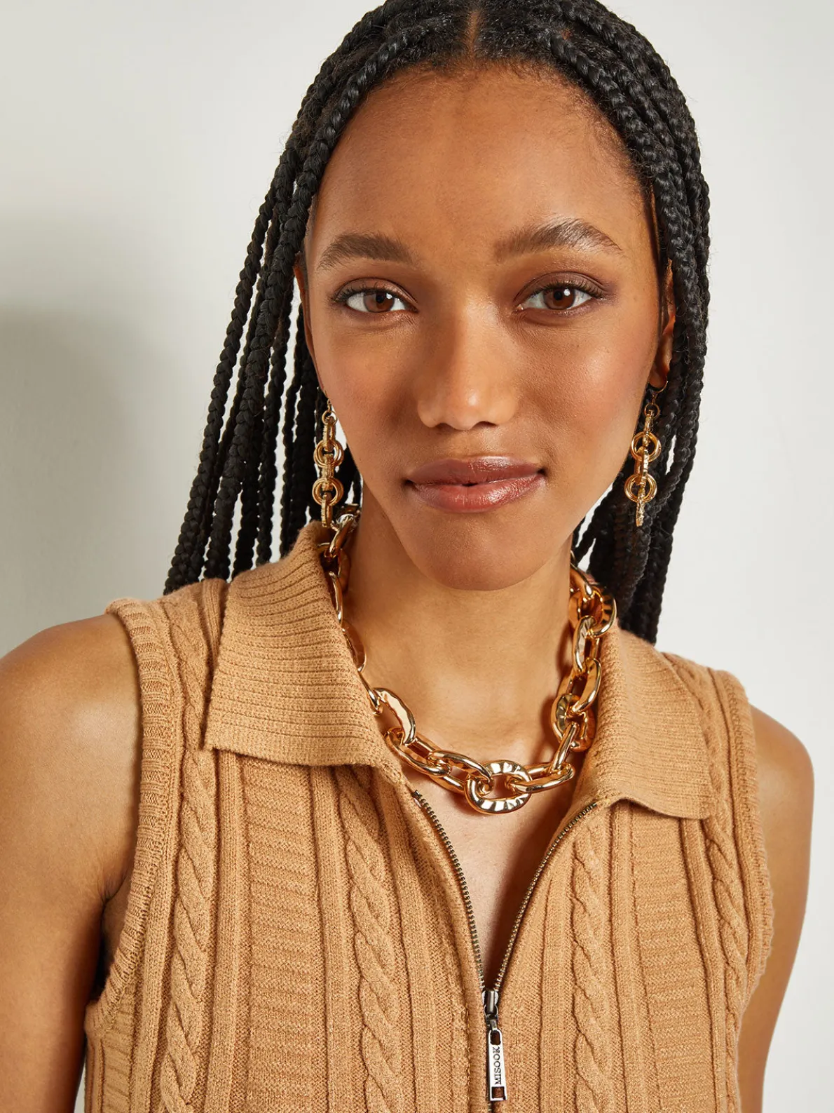 Gold Hammered Rings Drop Earrings