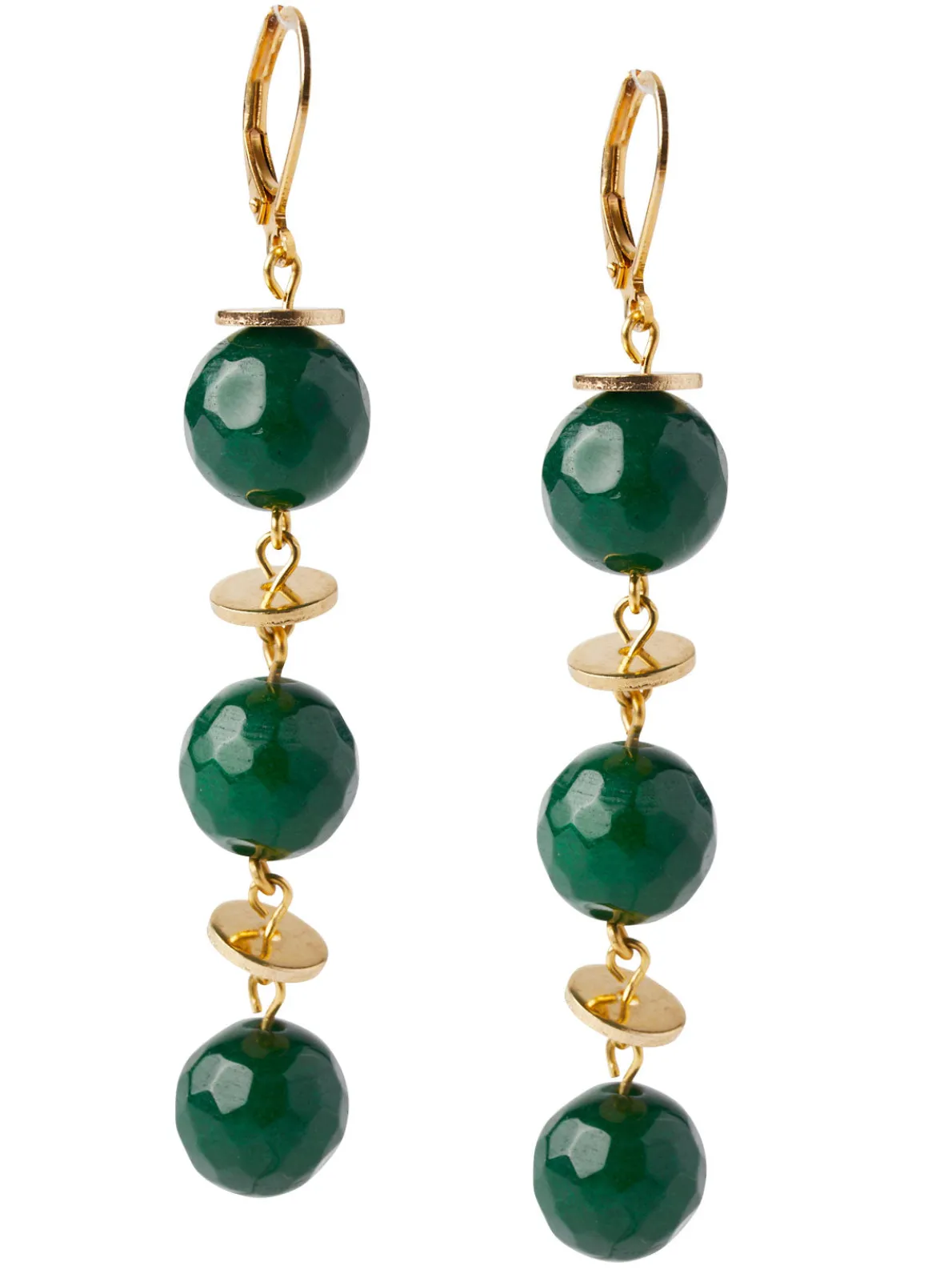 Green Jade Dangle Earrings