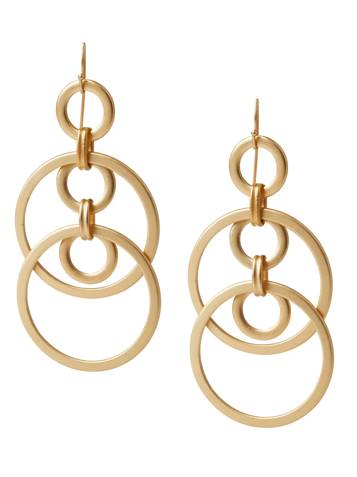 Handmade Matte Gold Dual Layer Multi Hoop Earring