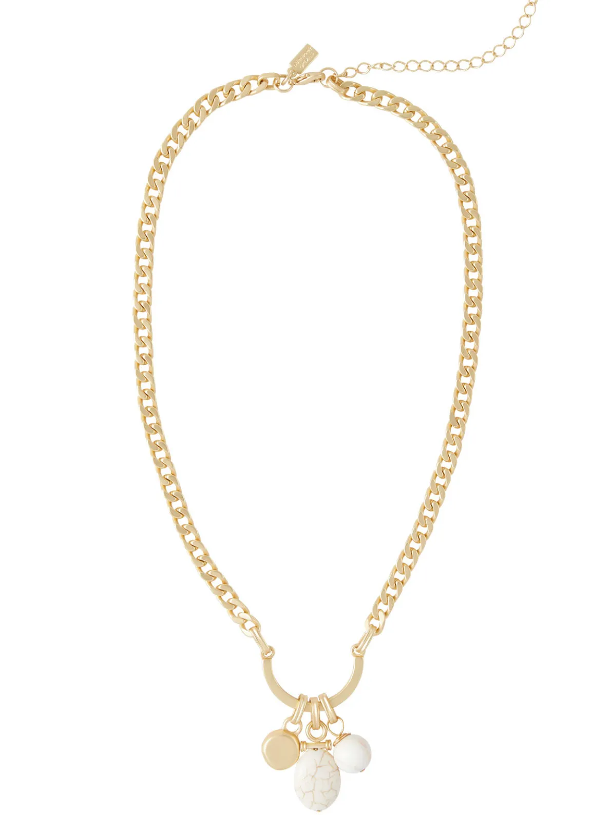 Handmade White Magnesite Pendant Chain Necklace