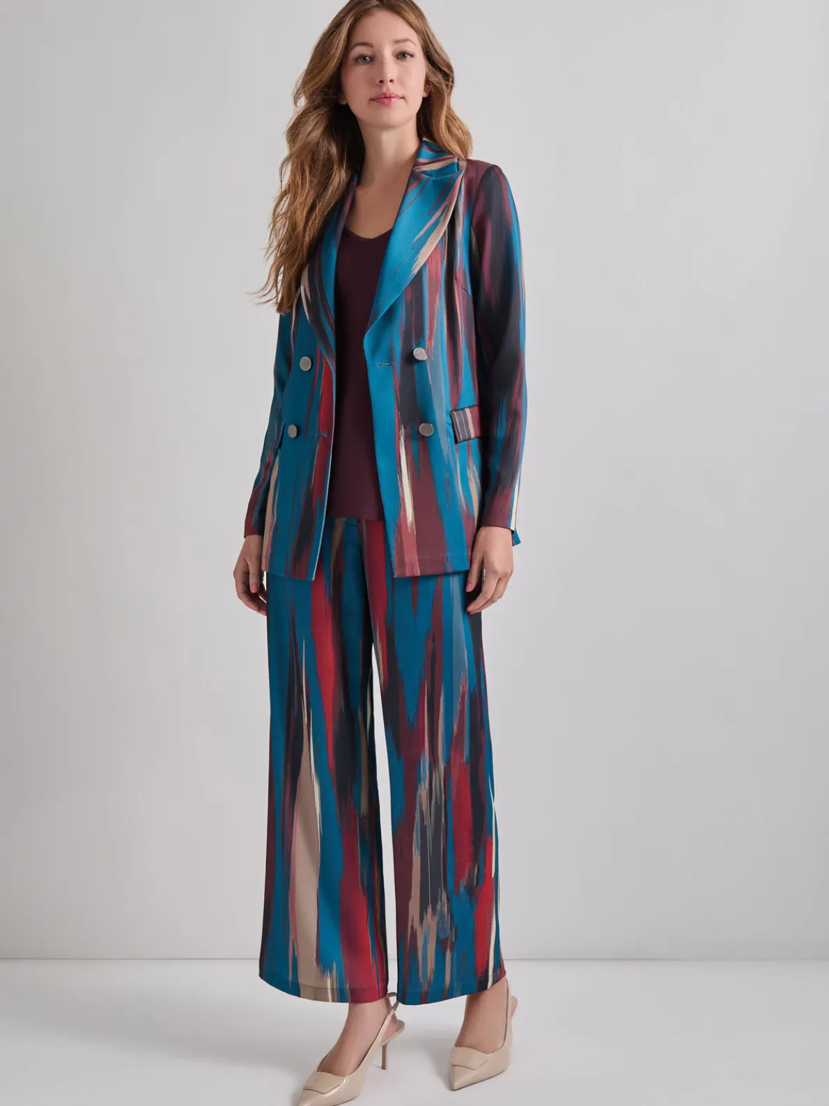 Heritage Fit Double-Breasted Brushstroke Woven Blazer