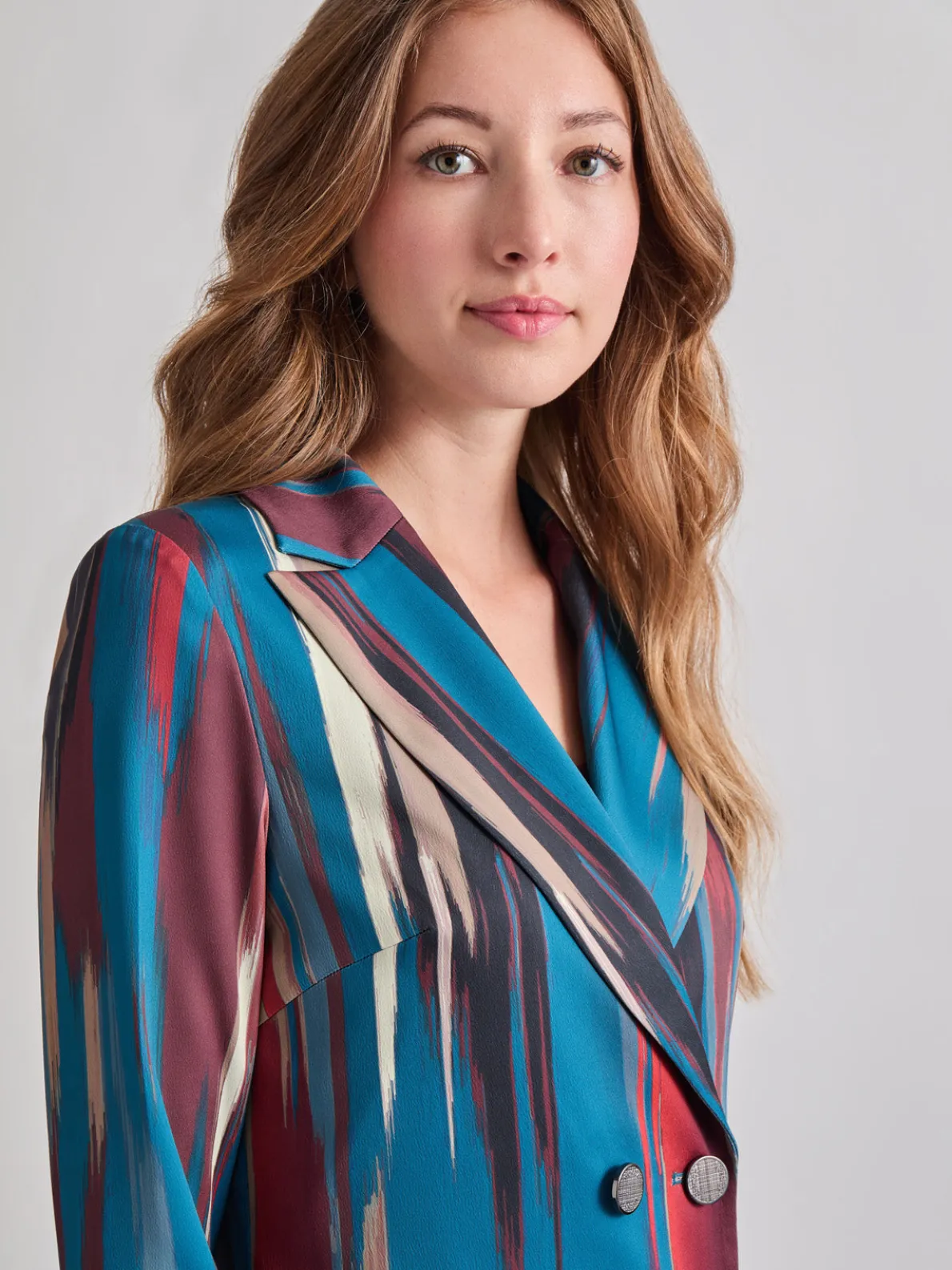 Heritage Fit Double-Breasted Brushstroke Woven Blazer