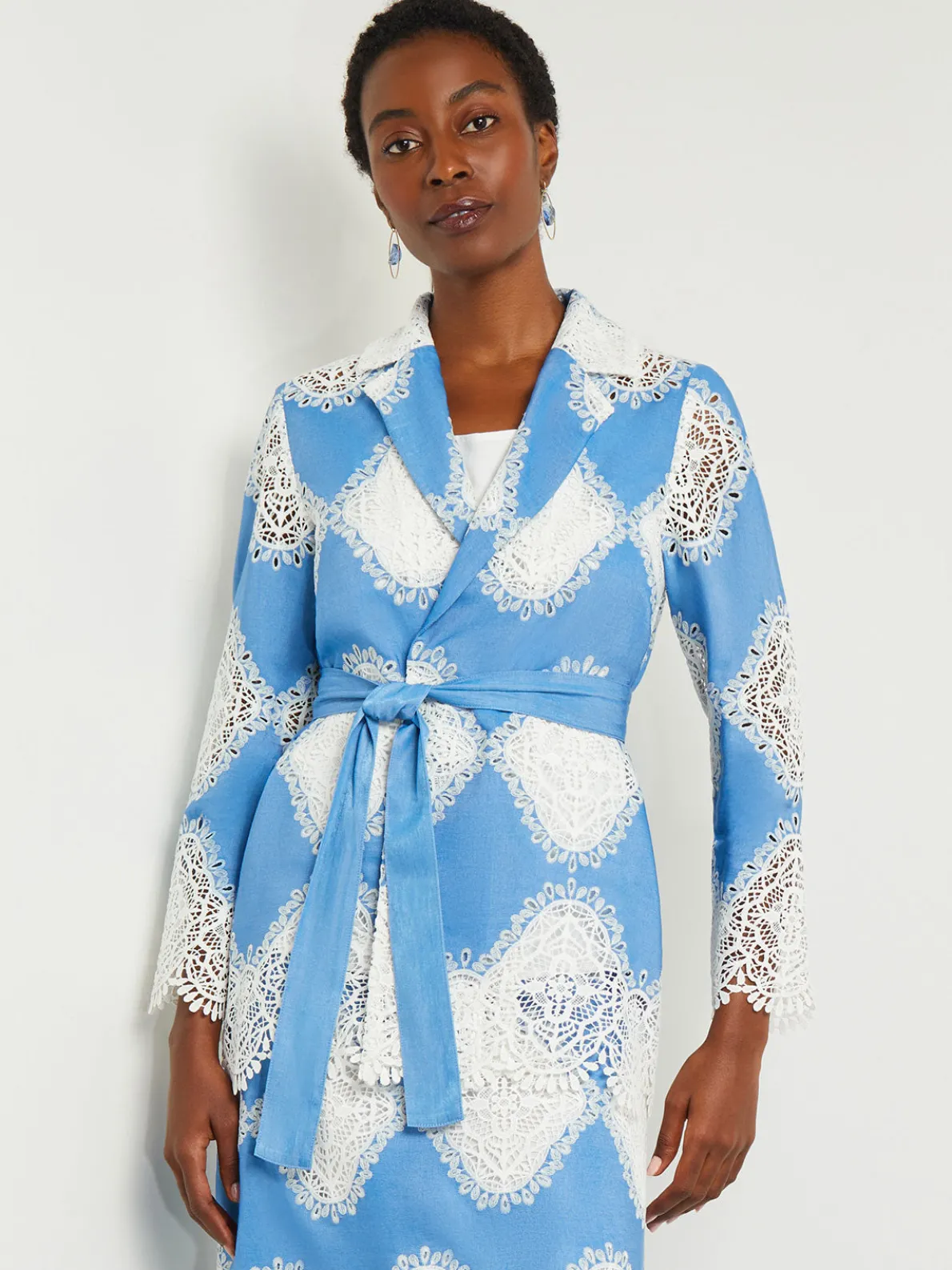 Heritage Fit Jacket - Lace Inset Novelty Woven