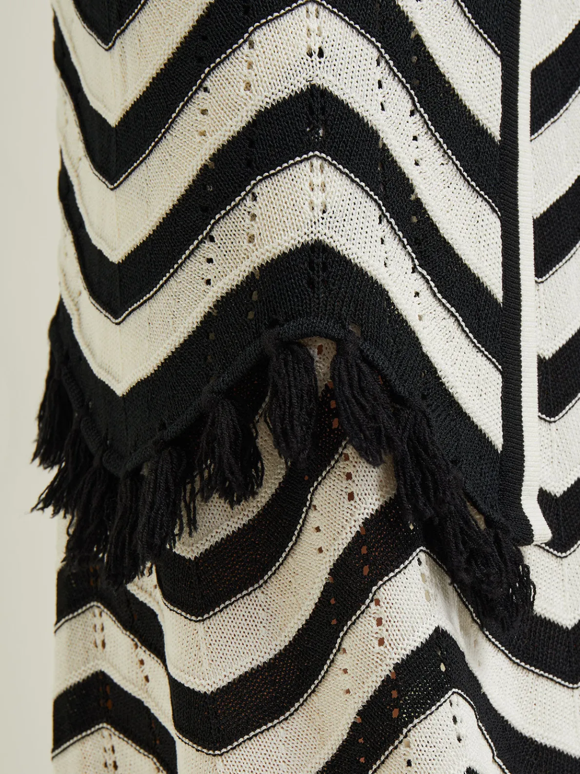 Heritage Fit Jacket - Chevron Fringe Trim Intarsia Knit