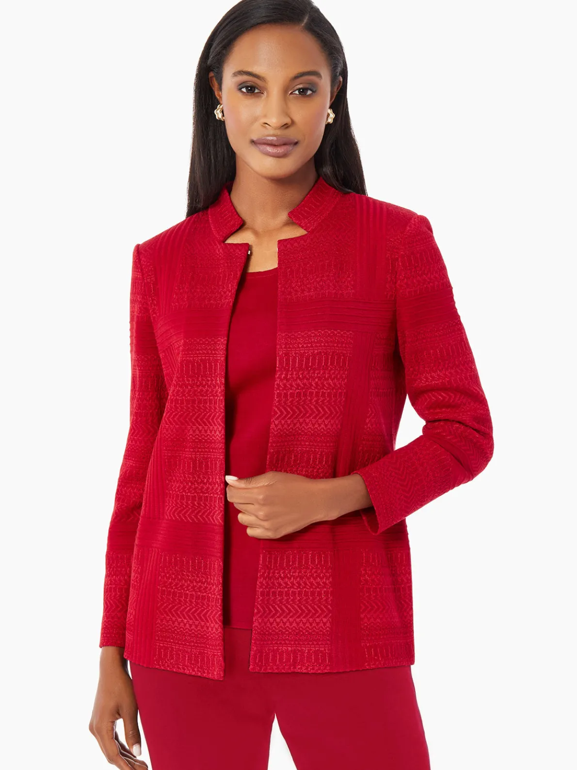 Heritage Fit Multi-Directional Pattern Knit Jacket