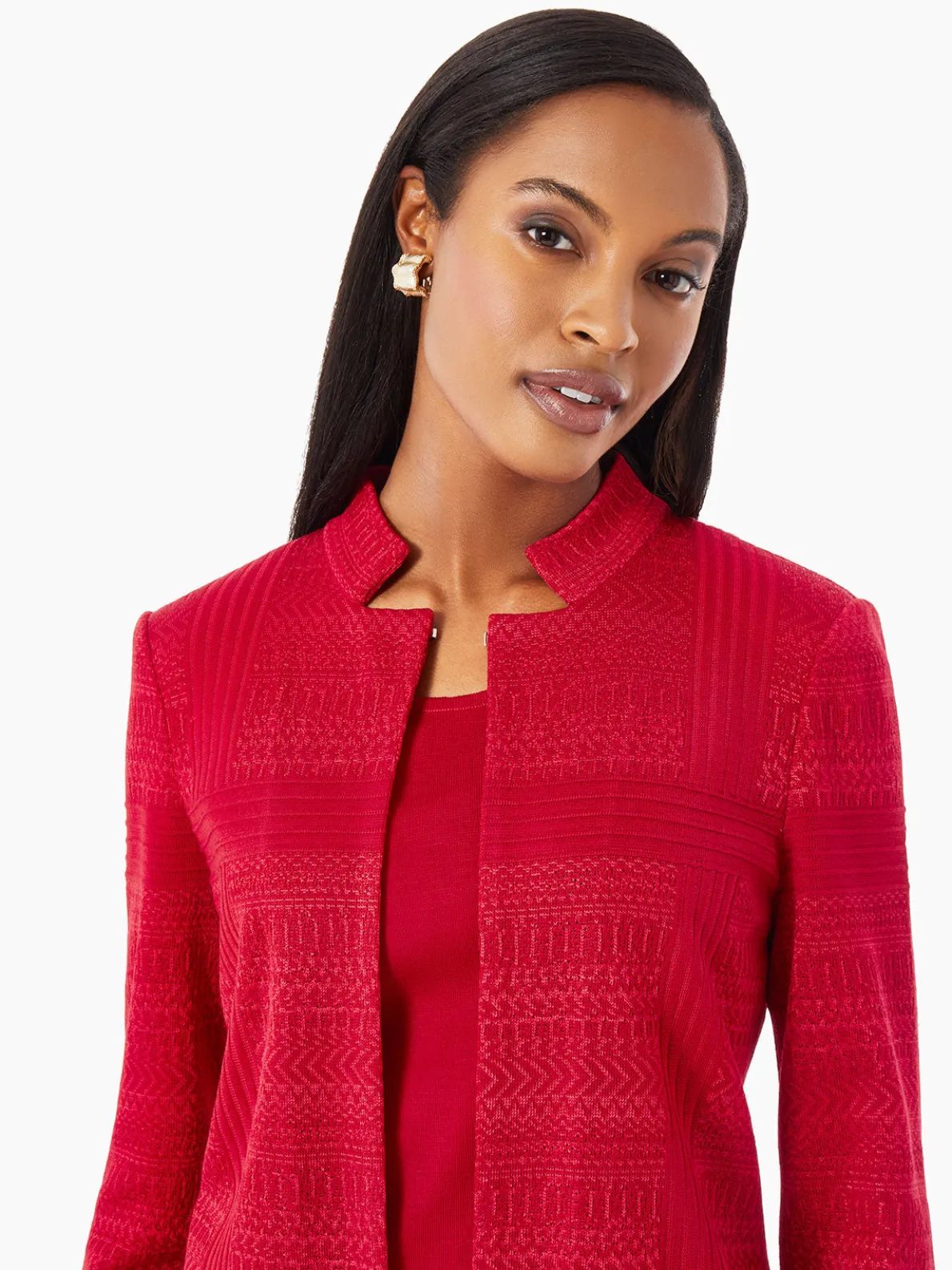 Heritage Fit Multi-Directional Pattern Knit Jacket