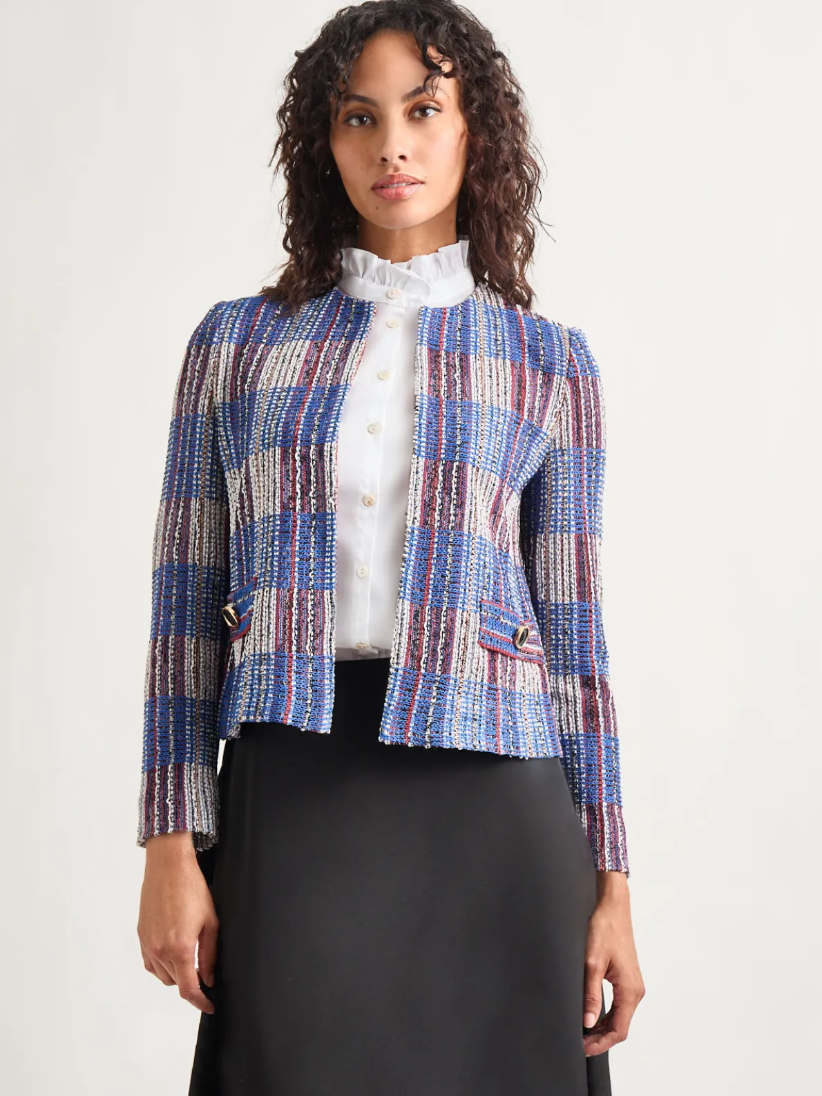 Jewel Neck Tweed Jacket