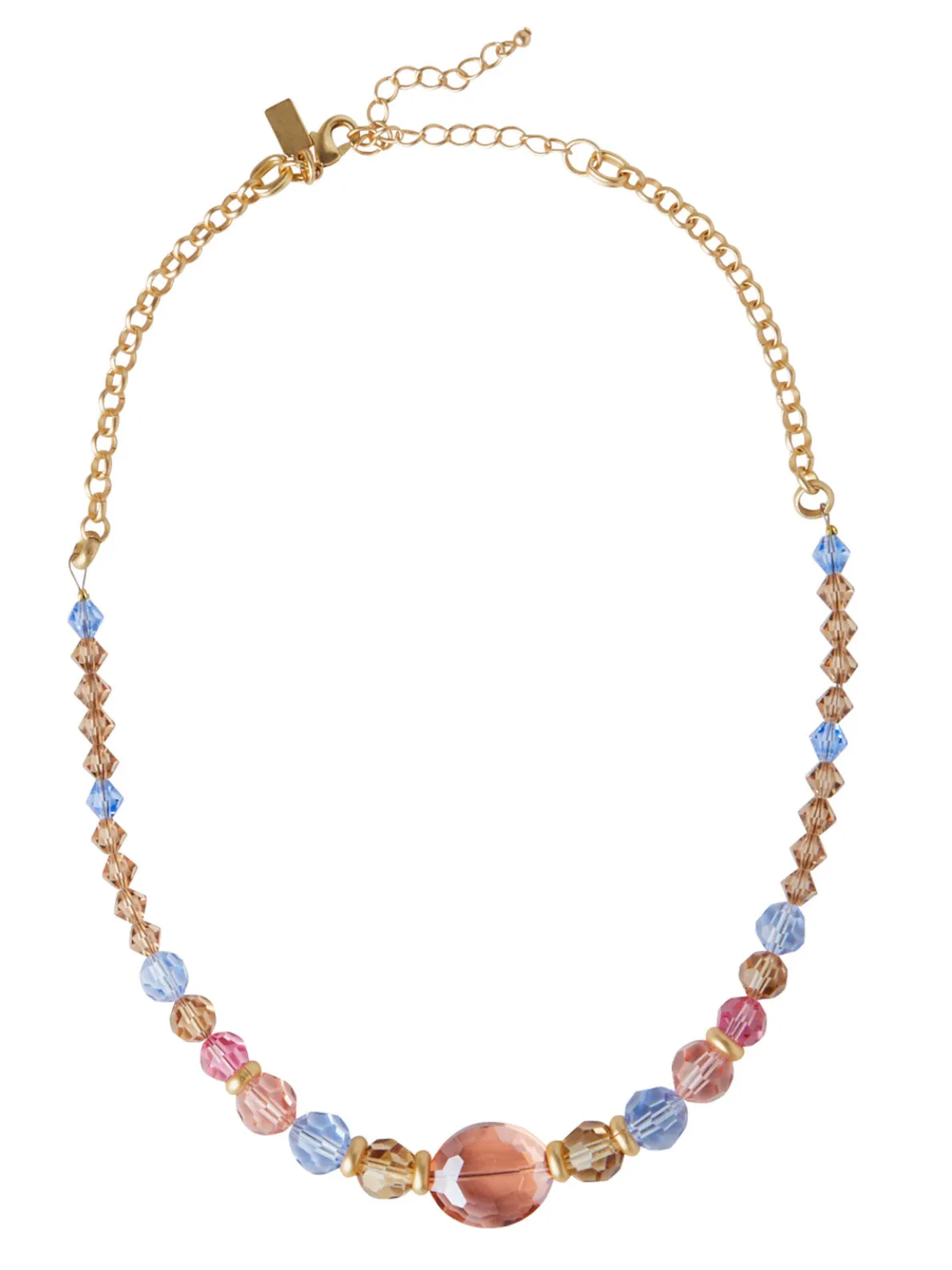 18K Matte Gold Plated Mixed Crystal Necklace