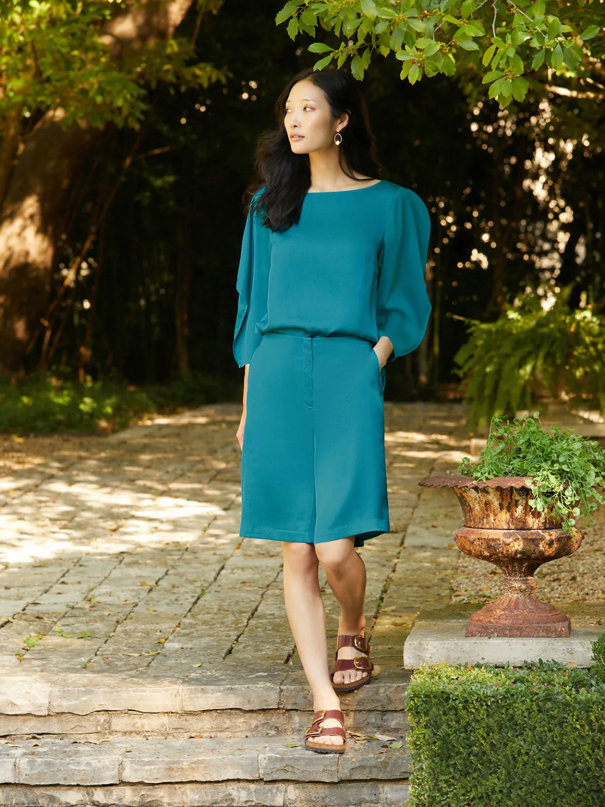 Knee-Length Woven Shorts