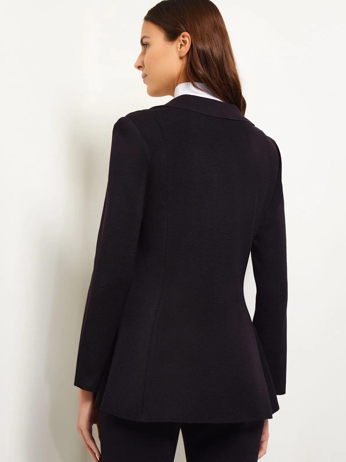 Lace Accent Tailored Knit Blazer