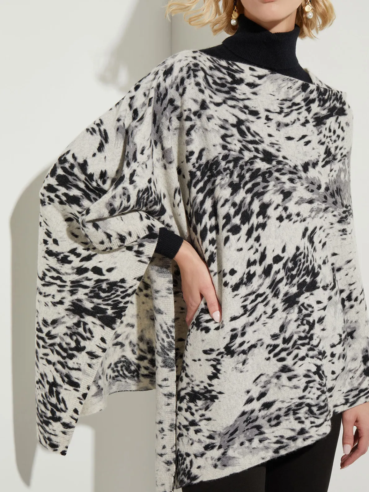 Leopard Print Cashmere Poncho