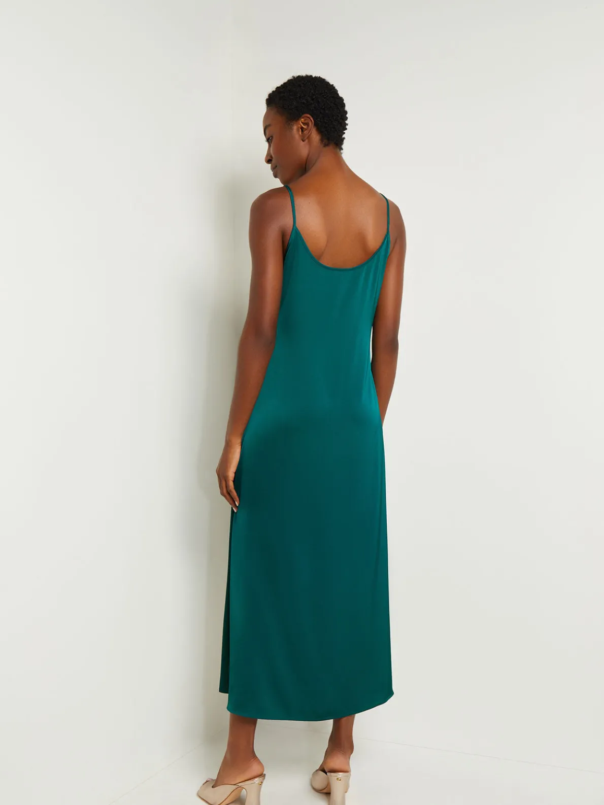 Maxi A-Line Dress - Ruffled Crepe De Chine