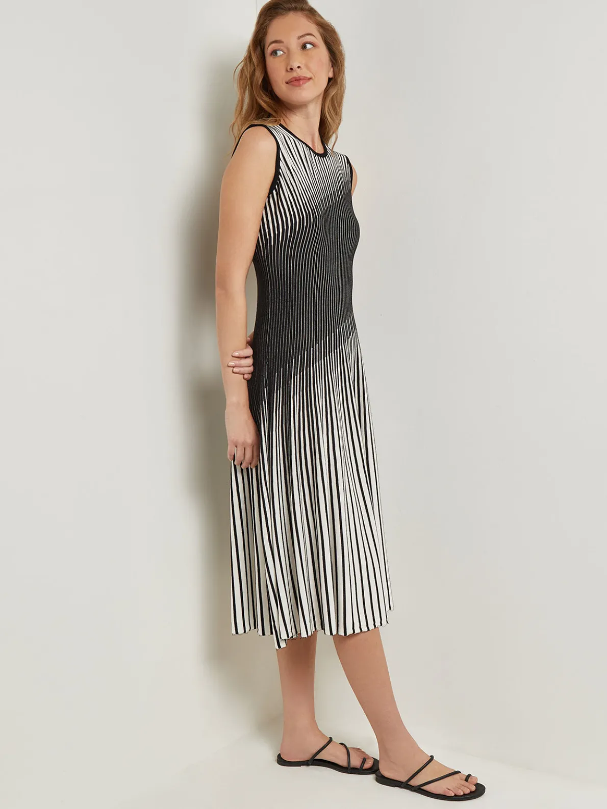 Midi A-Line Dress - Ombre Soft Intarsia Knit