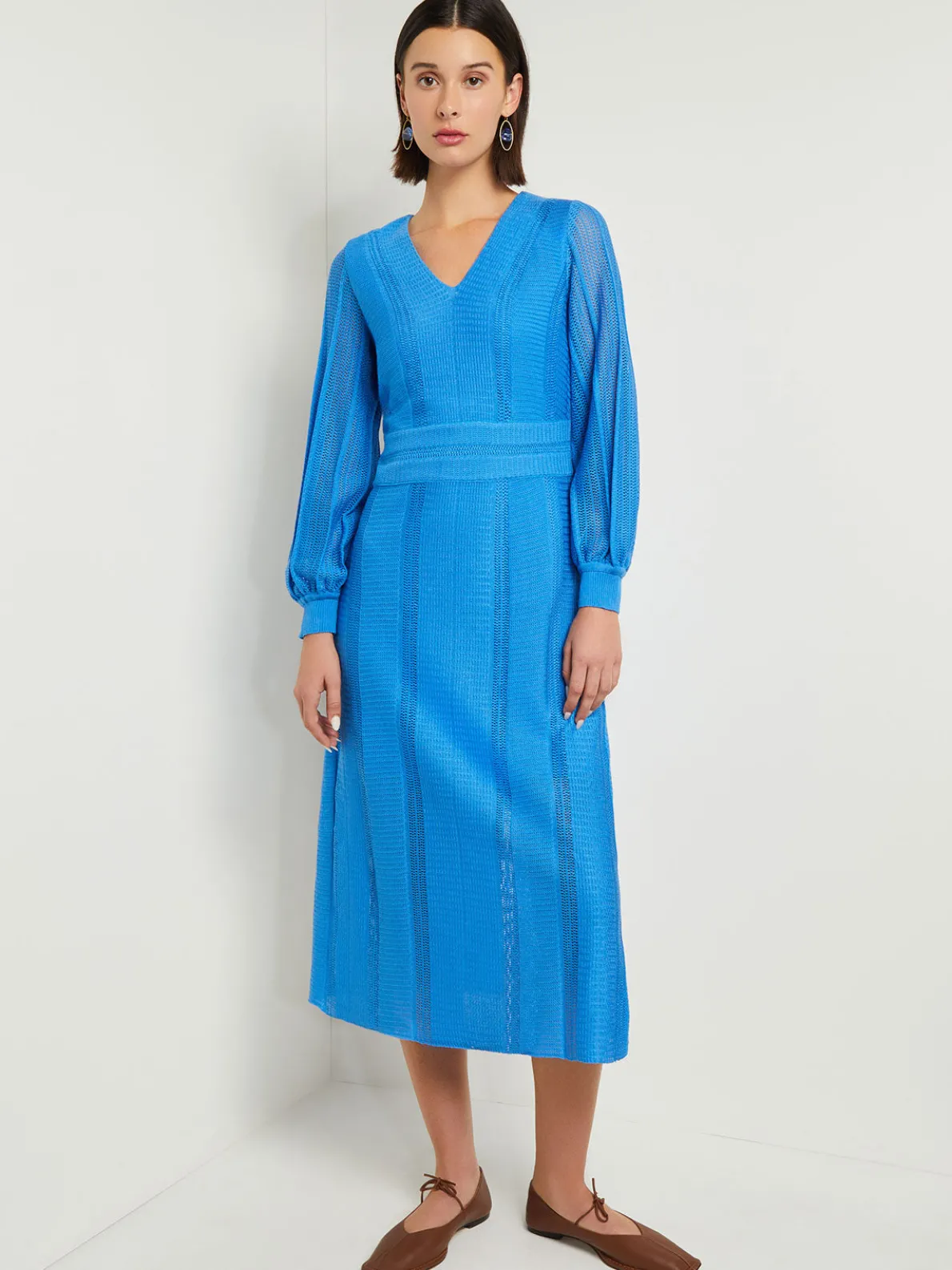 Midi Fit & Flare Dress - Multi-Stitch Knit