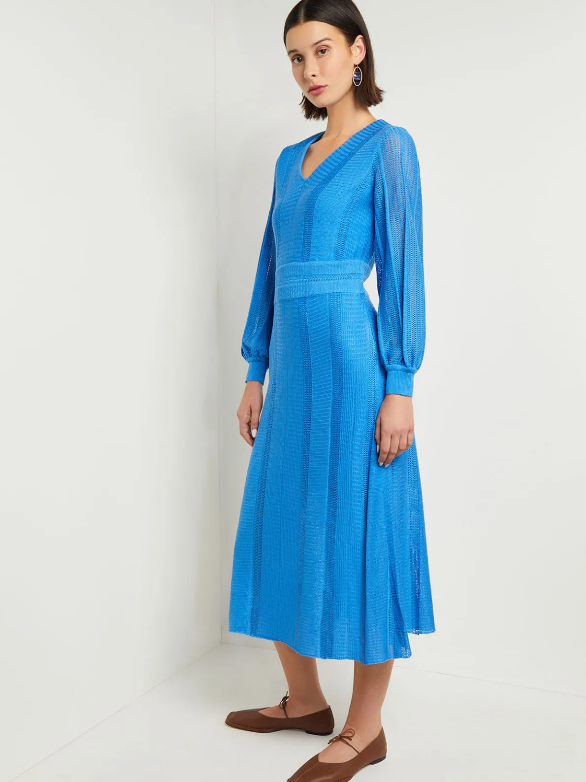 Midi Fit & Flare Dress - Multi-Stitch Knit