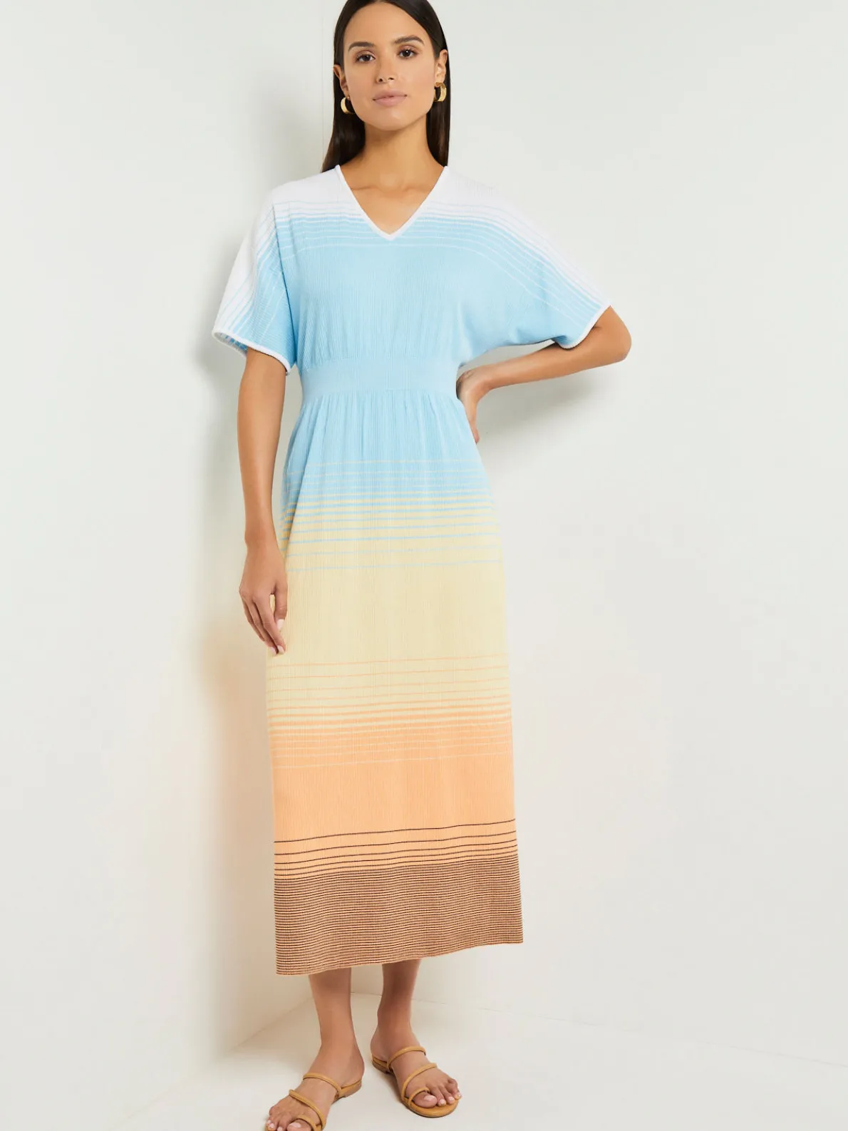 Midi Fit & Flare Dress - Soft Ombre Jacquard Knit