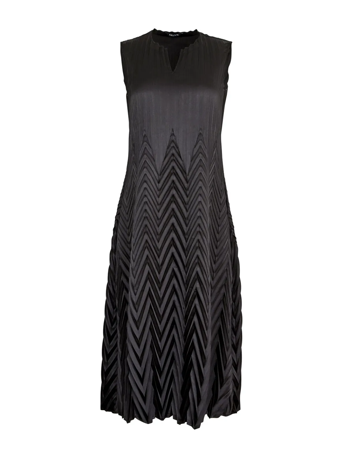 Midi Sheath Dress - Chevron Textured Crepe De Chine