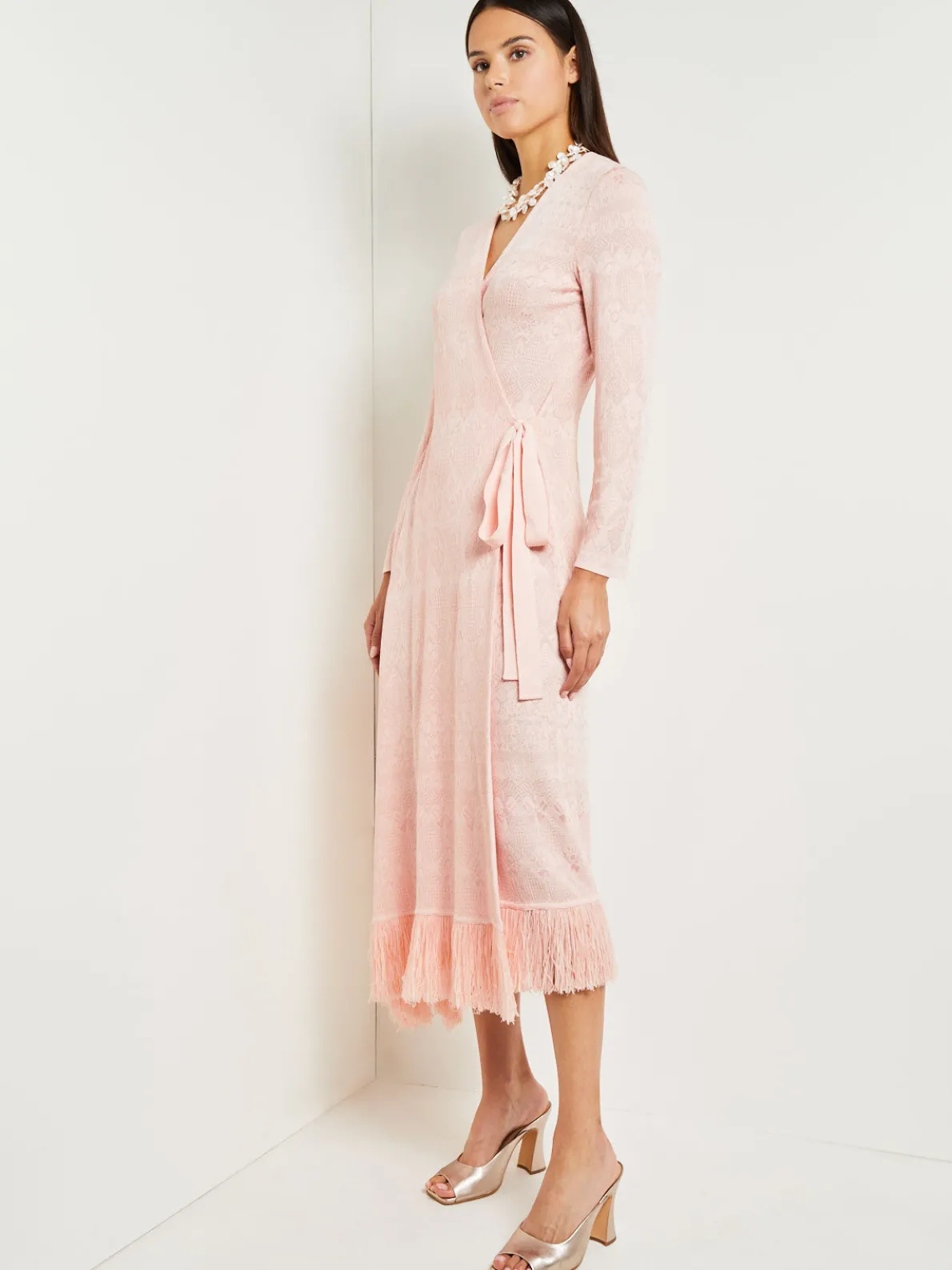 Midi Wrap Dress - Soft Jacquard Knit