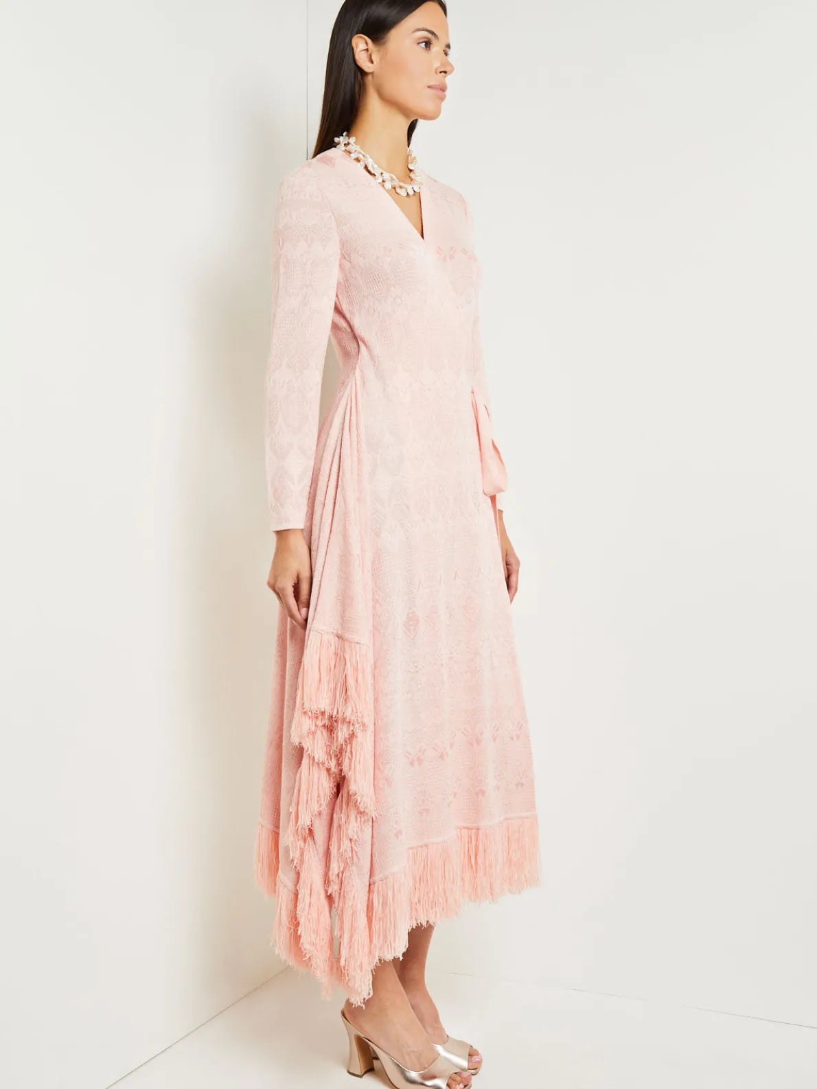 Midi Wrap Dress - Soft Jacquard Knit