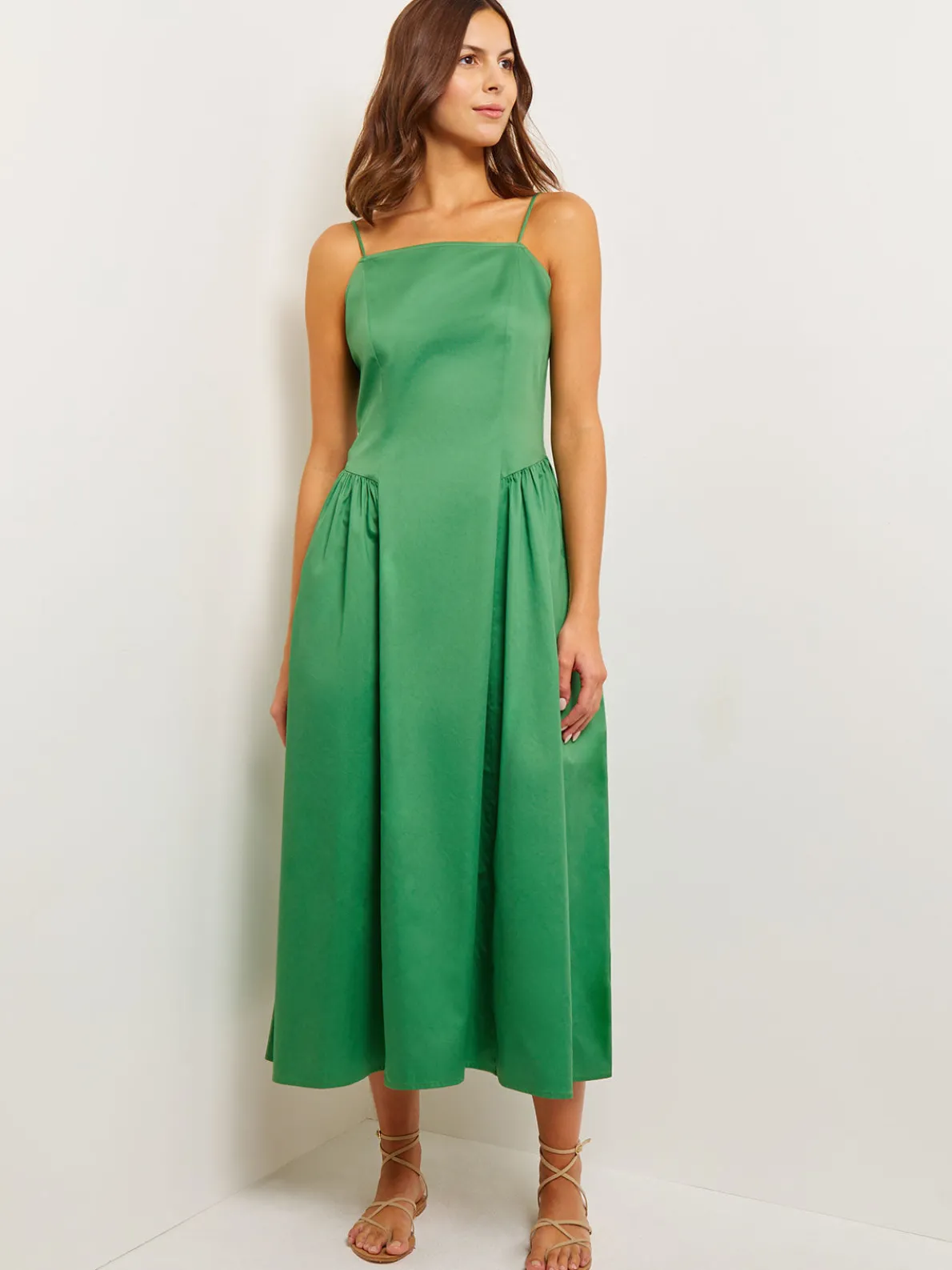 Modern Fit & Flare Cotton Maxi Dress