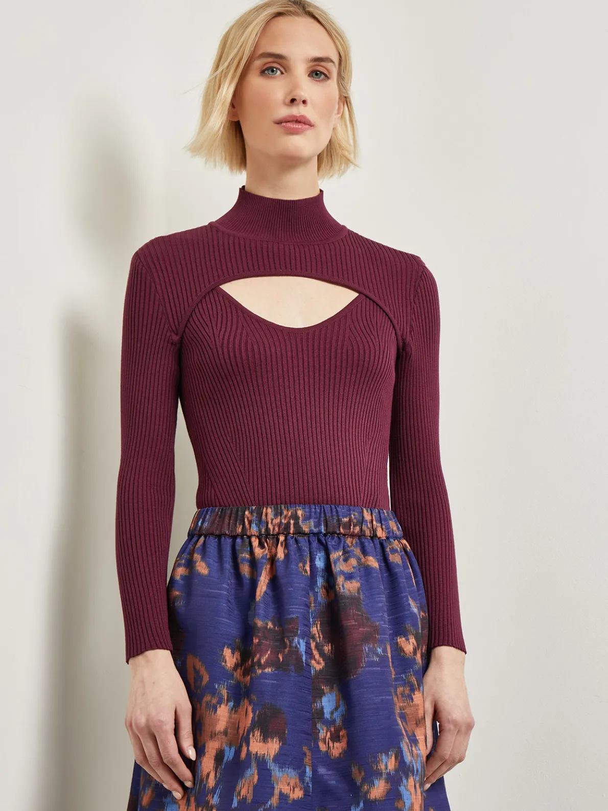 Modern Fit Convertible Ribbed Soft Knit Top