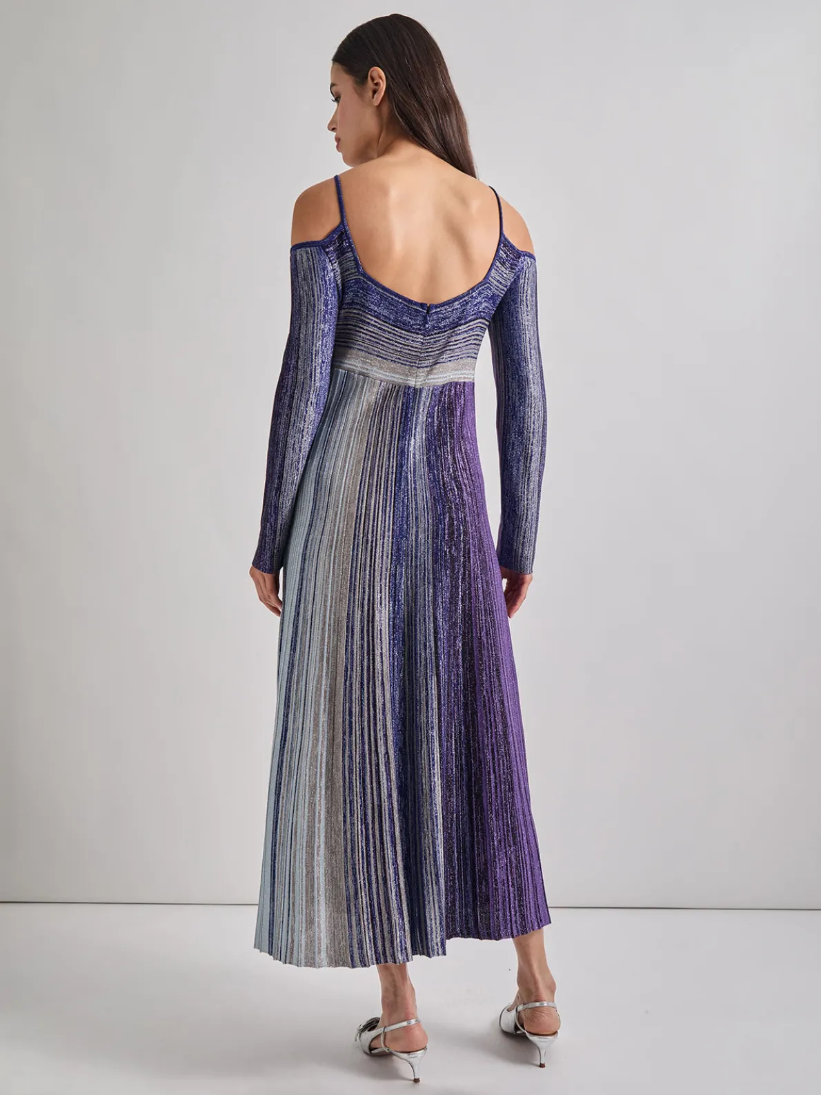 Modern Fit Empire Shimmer Lurex Knit Maxi Dress