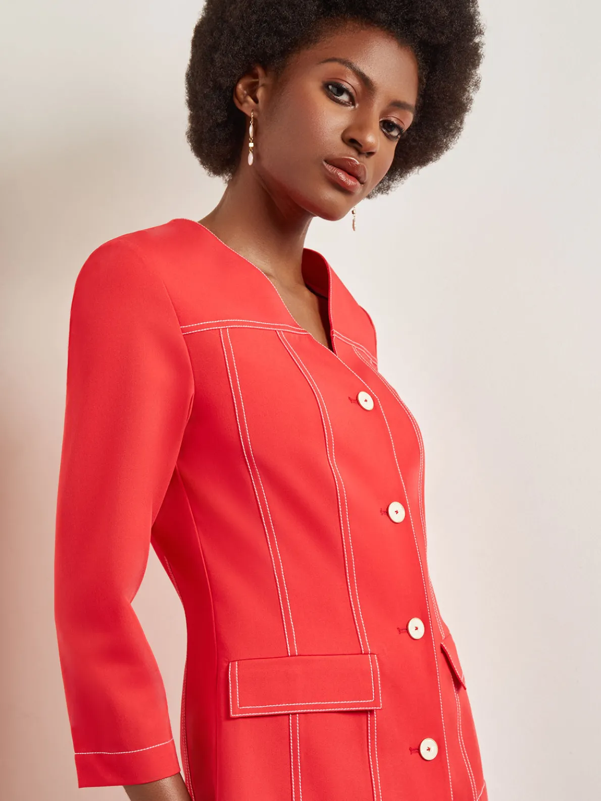 Modern Fit Jacket - Contrast Stitch Woven