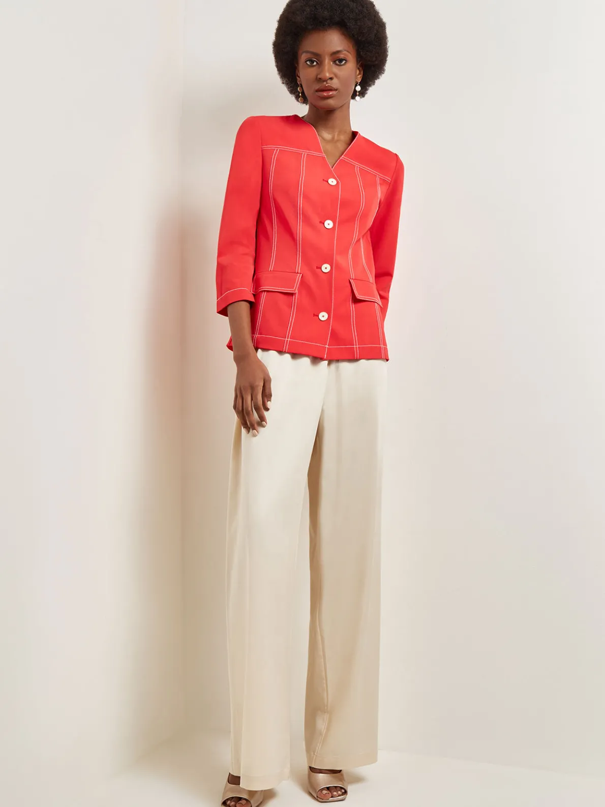 Modern Fit Jacket - Contrast Stitch Woven