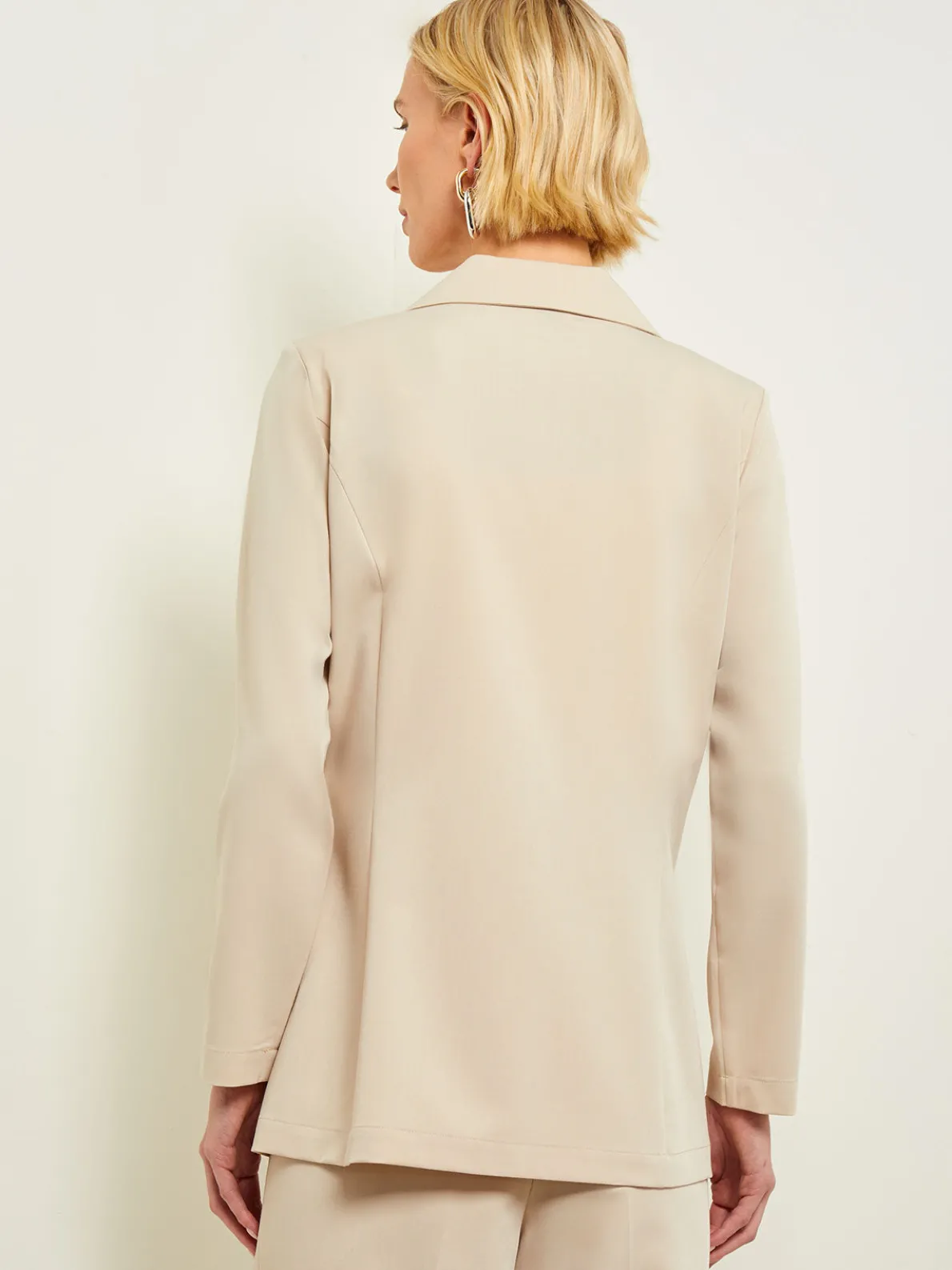 Modern Fit Single Button Jacket - Lace Tie Detail Woven