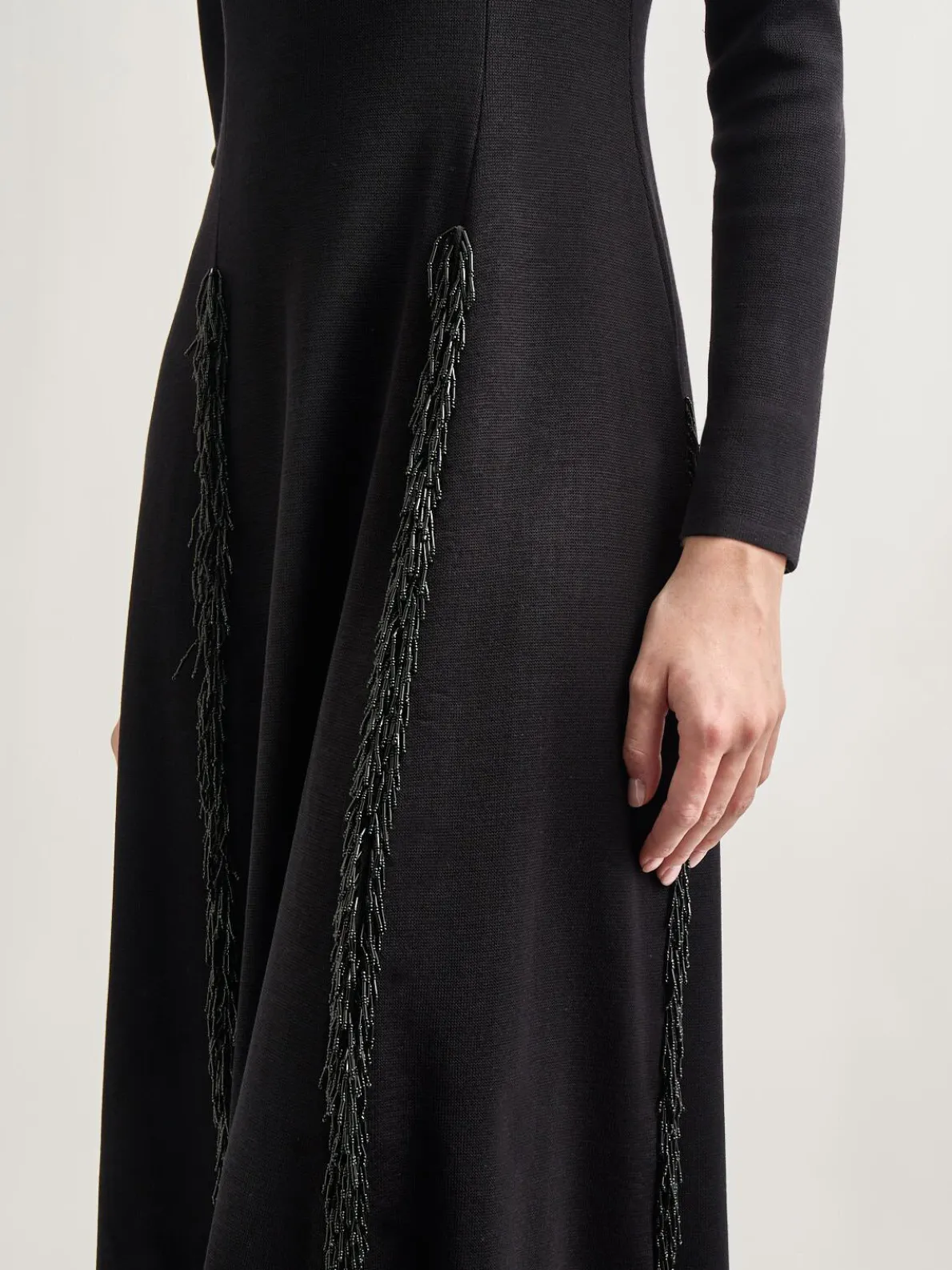 Modern Fit-and-Flare Sequin Princess Seam Knit Maxi Dress