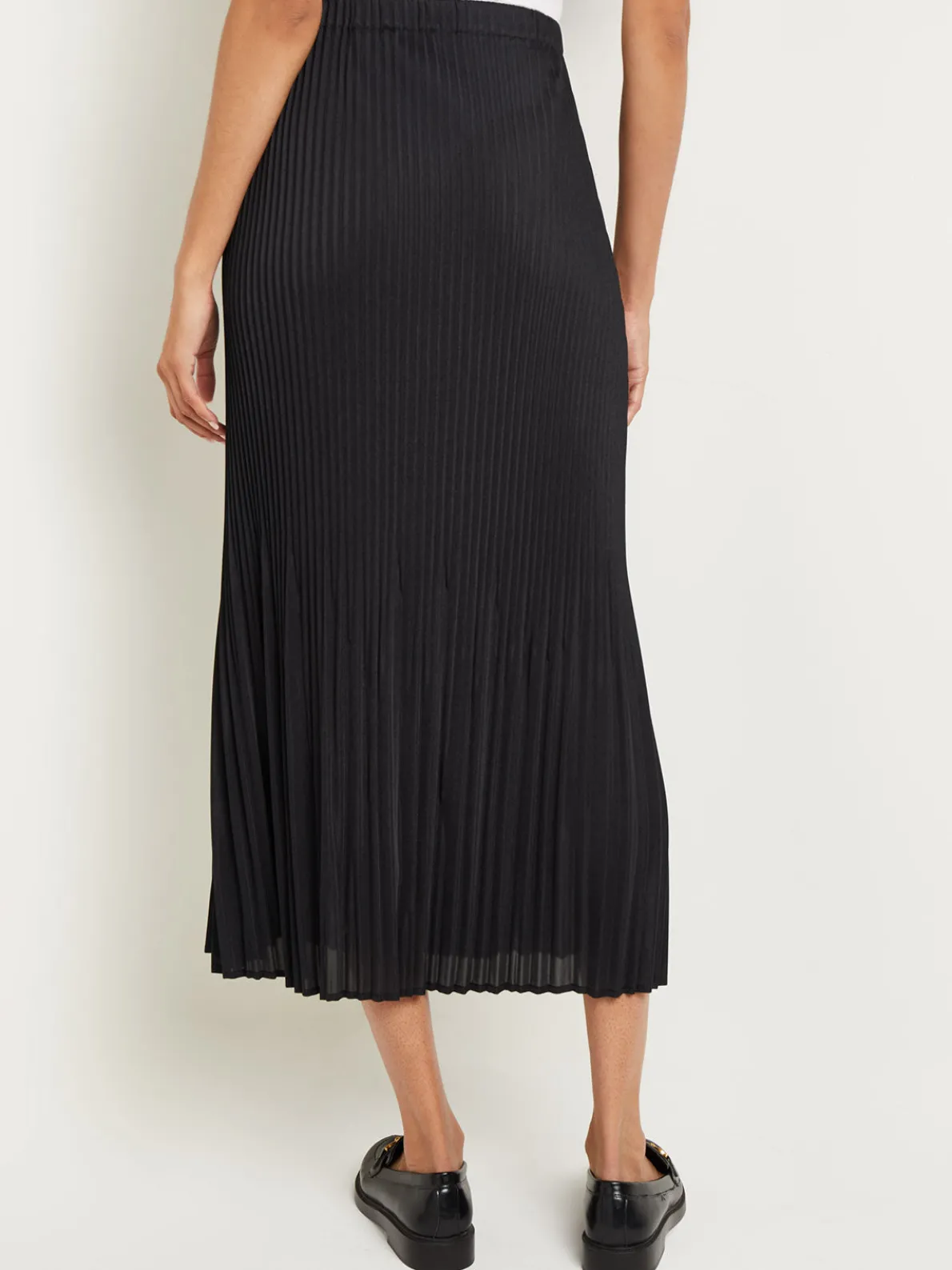 Pleated Crepe de Chine Maxi Skirt
