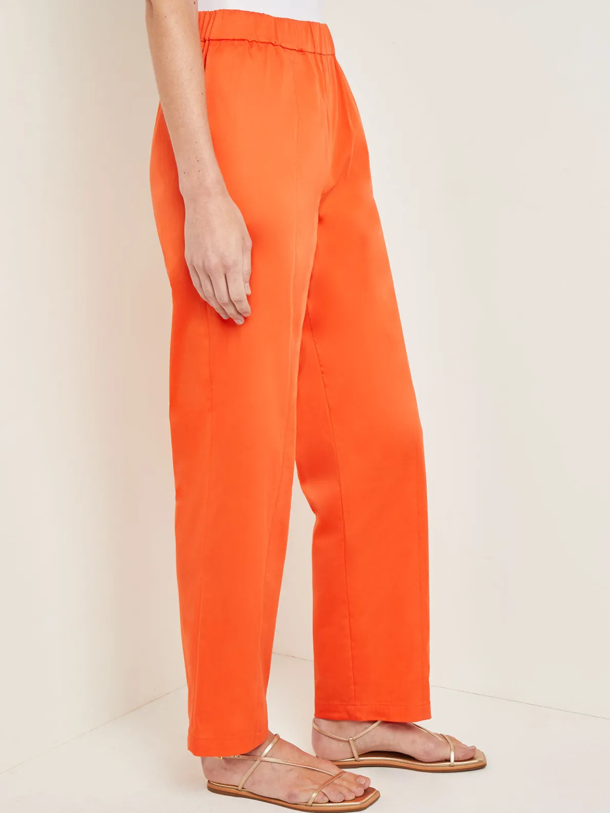 Pull-On Straight Leg Pants - Cotton Blend