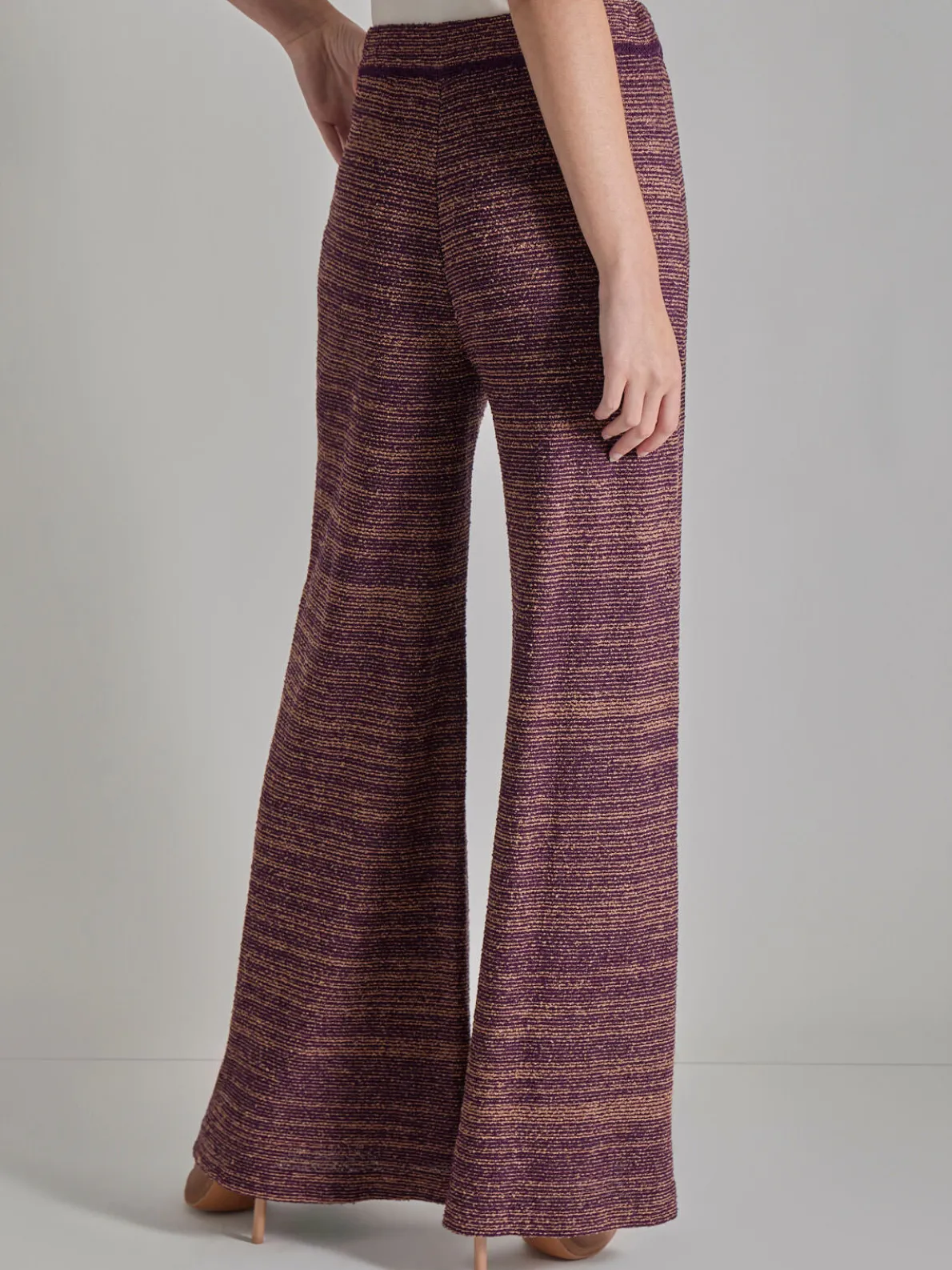 Pull-On Wide Leg Pants - Tweed Knit