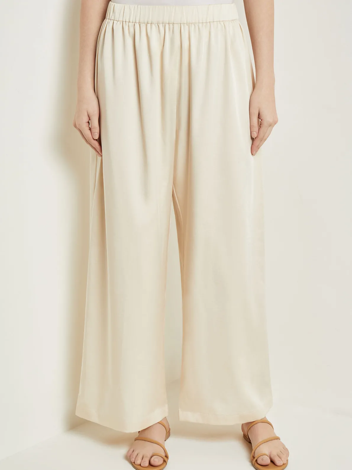 Pull-On Woven Wide-Leg Pants