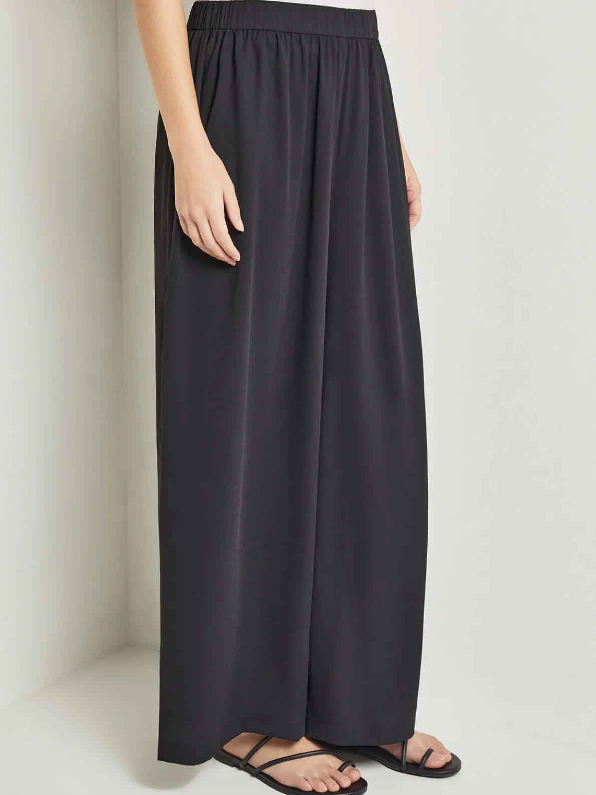 Pull-On Woven Wide-Leg Pants