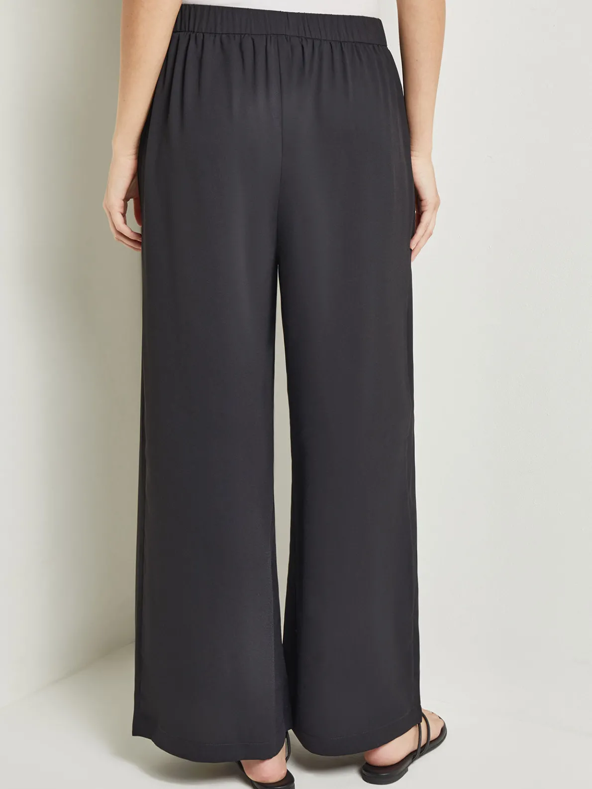 Pull-On Woven Wide-Leg Pants